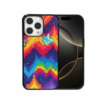 iPhone 15 Pro Max Case — Pixel Art 8 Bit Burst Pattern, Custom Print Case Cover