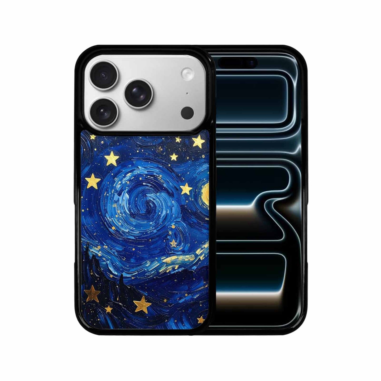 iPhone 17 Pro Case — Swirling Deep Blue Night Sky Galaxy, Personalized Phone Case