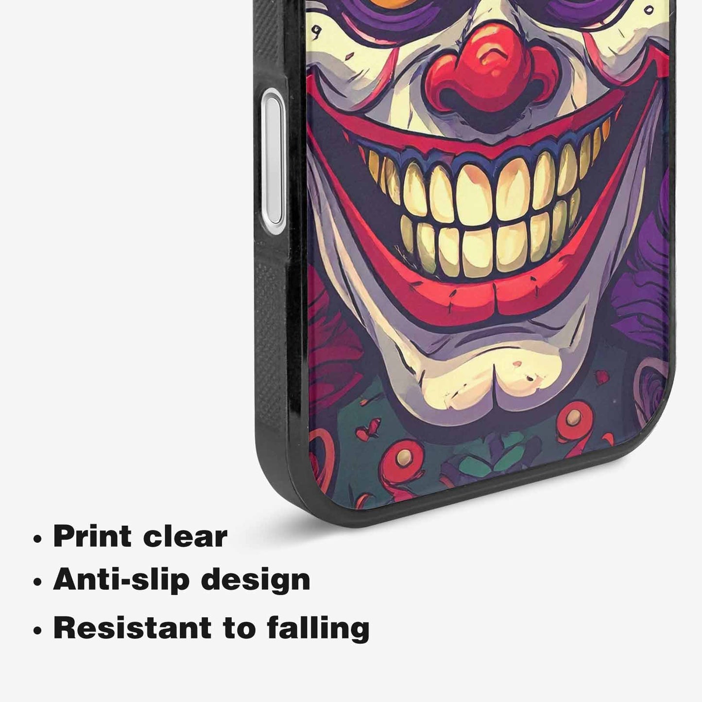 iPhone 16 Plus Case — Evil Circus Heads Faces Overlapping Patterns, Custom Printed Phone Case