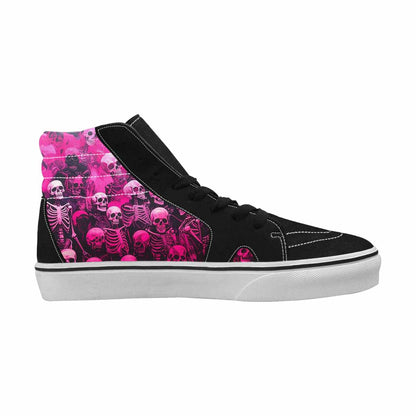 MEN'S Skeletons  Neon Pink High Top Canvas Y2K Custom Shoes
