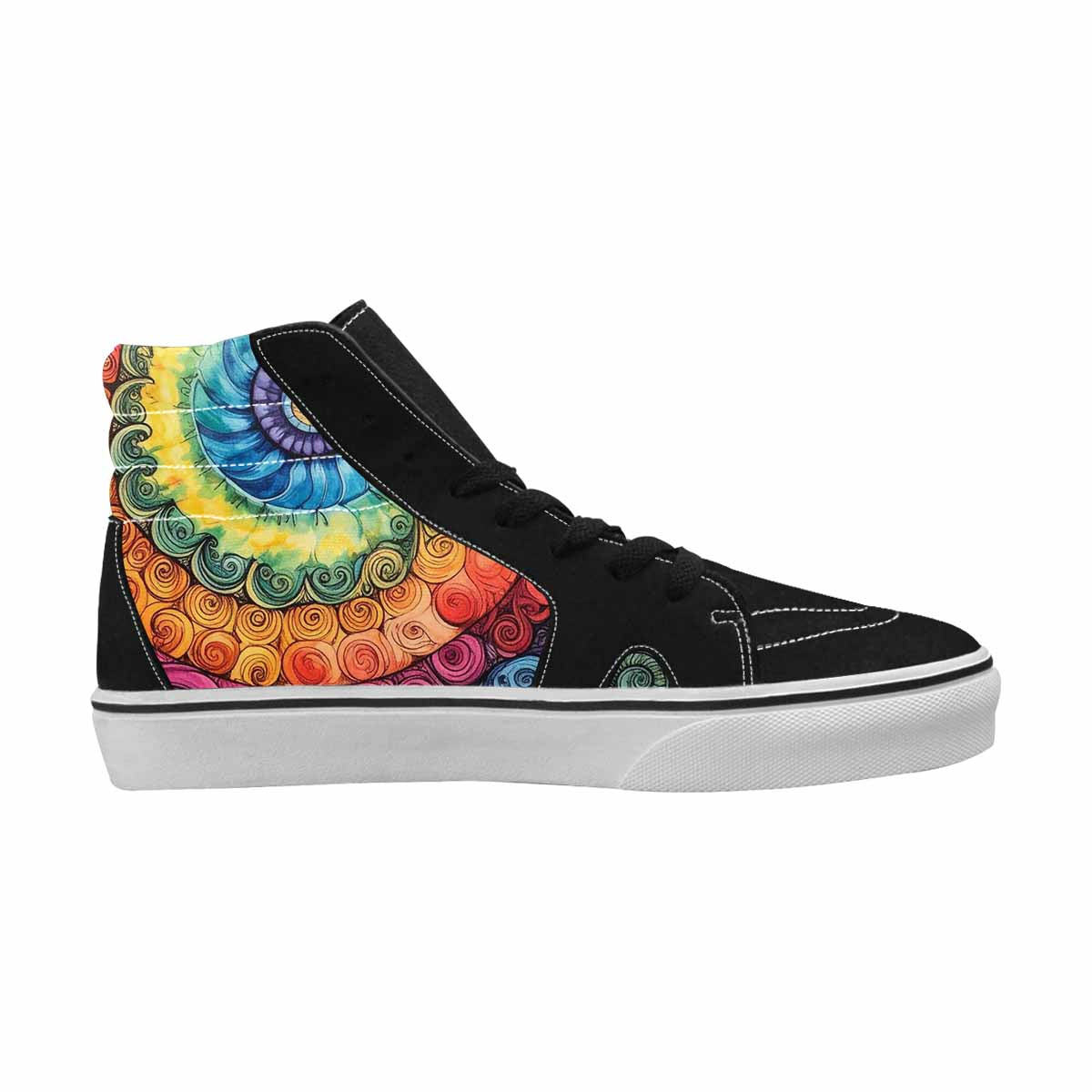 MEN'S Tie High Top Canvas Kaleidoscope Custom Sneakers