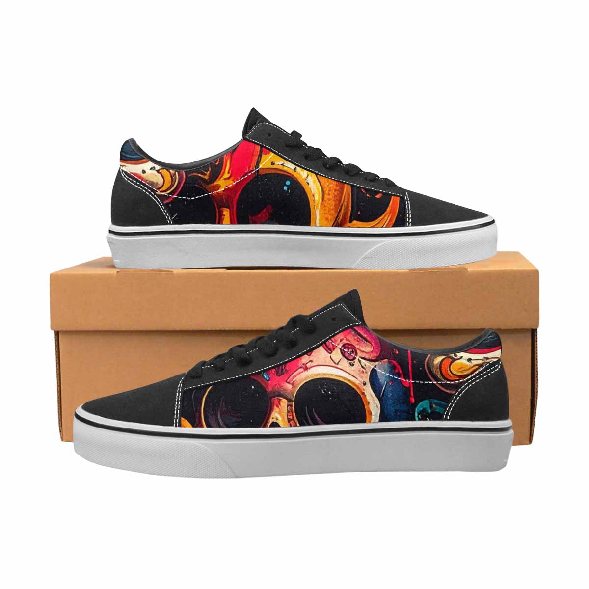 WOMEN'S Graffiti Skull Canvas Lace-Up Dreamcore Sneakers