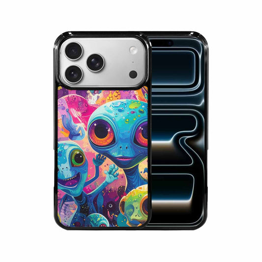 iPhone 17 Pro Max Case — Cartoon Alien Characters Alien Scifi, Custom Art Phone Cover