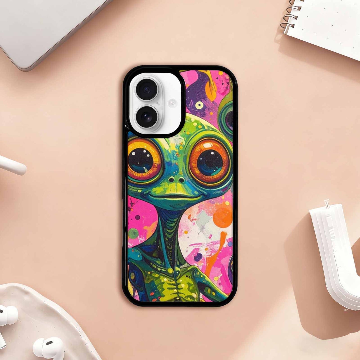 iPhone 17 Case — Seamless Tileable Pattern Of Alien Scifi, Original Design Phone Case