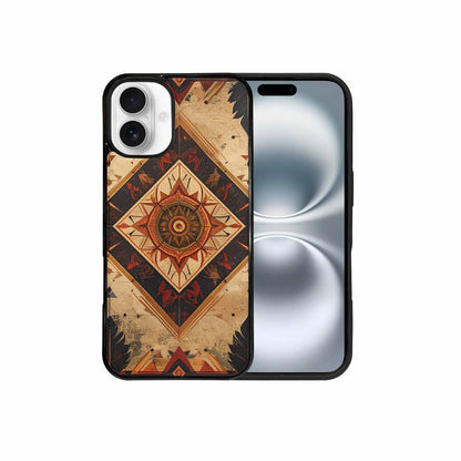 iPhone 16 Plus Case — Native American Geometric Pattern Arrows Feathers, Original Design Phone Case