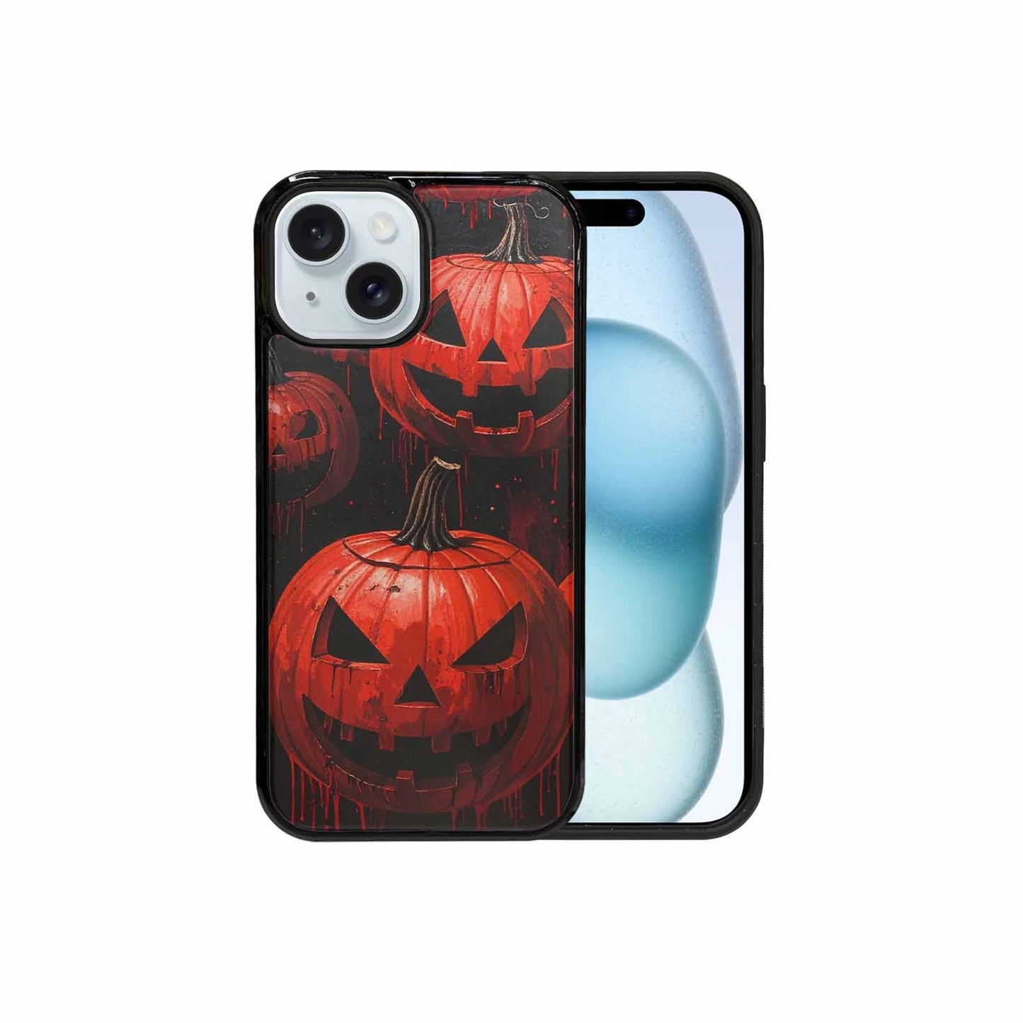 iPhone 15 Case — Bloody Pumpkin Face Custom, Personalized Phone Case