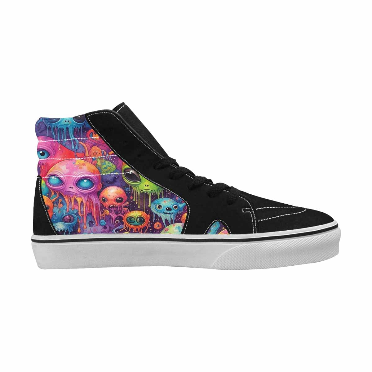 MEN'S Aliens  Tie Dye High Top Canvas Dark Academia Custom Sneakers