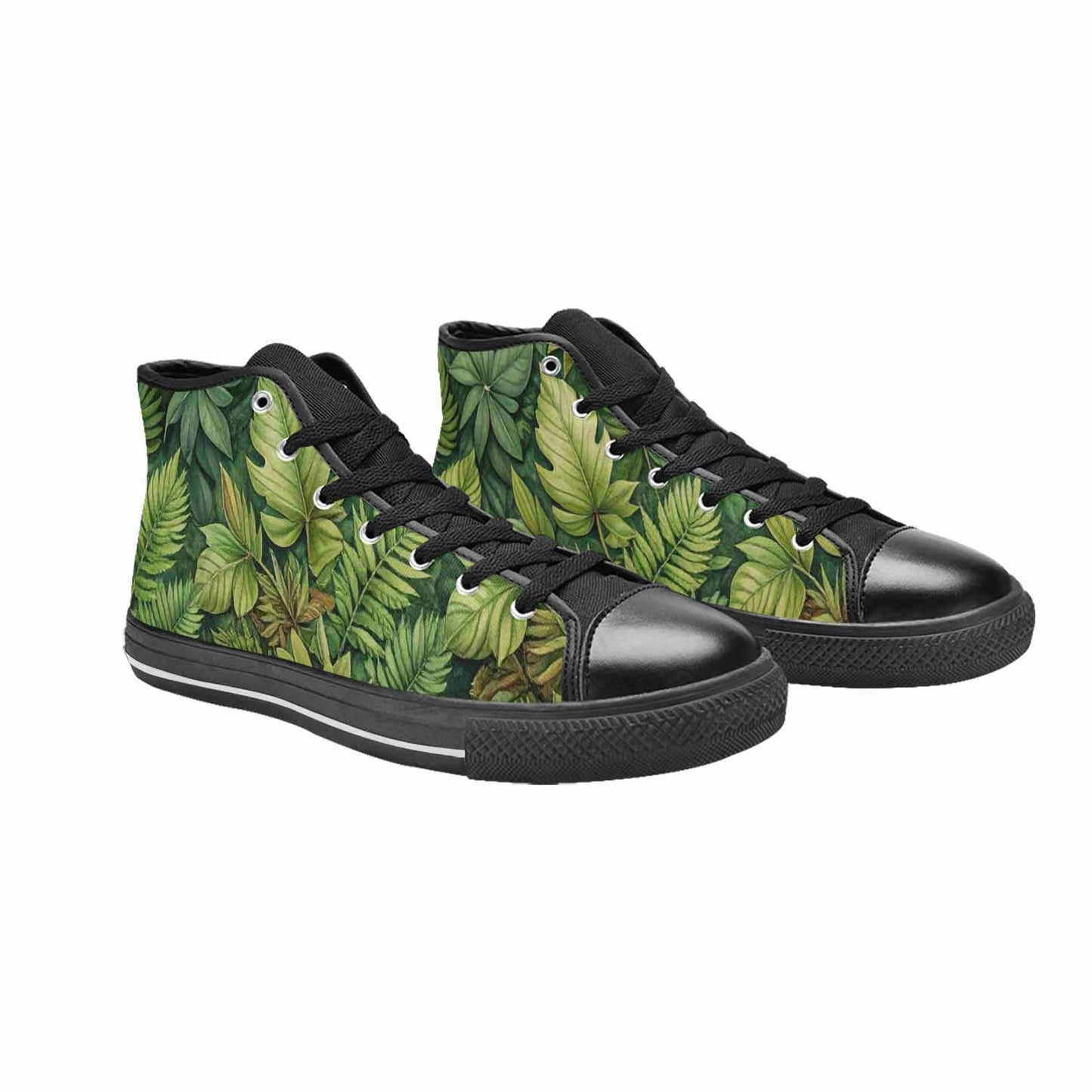 MEN'S Seven-Point Palmate Leaf High Top Canvas Surreal Shoes