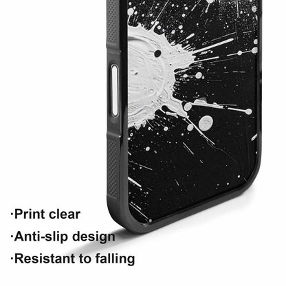 iPhone 17 Case — White Ink Splatter Texture Watercolor Abstract, Customized Protective Case