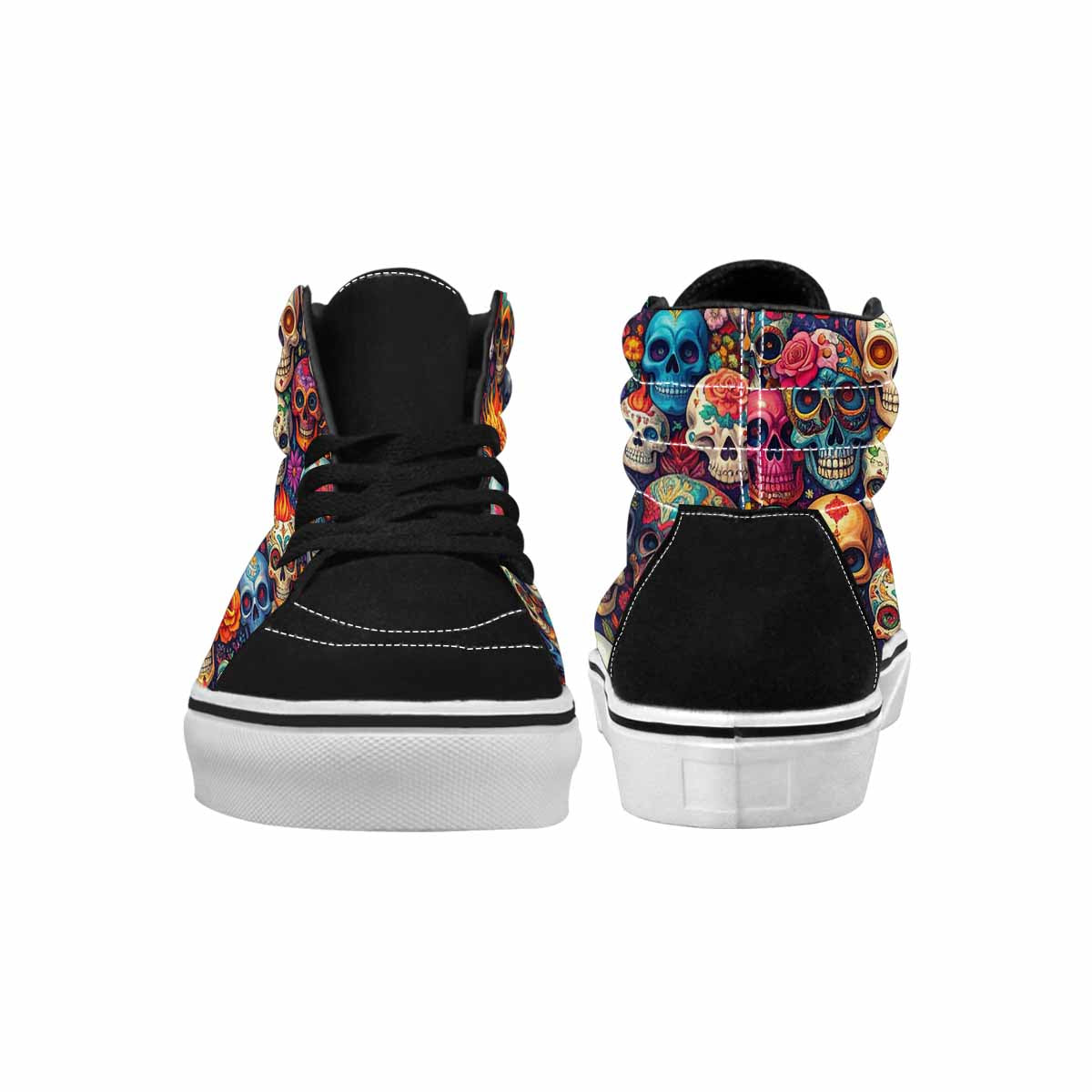 MEN'S Skull High Top Canvas Vibrant Chaos Shoes