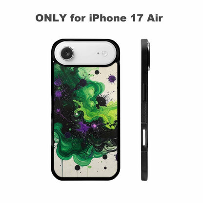 iPhone 17 Air Case — Black Green Ink Galaxy Nebula Galaxy, Unique Phone Case Design
