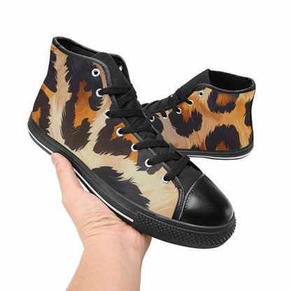 MEN'S Leopard Soft Airbrush Gradient High Top Canvas Surreal Custom Sneakers