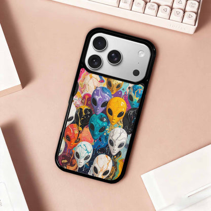 iPhone 17 Pro Case — Aliens Marblealiens Pattern V9e Alien Scifi, Custom Designed Case Cover