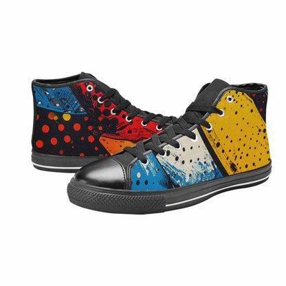MEN'S Comic Book Halftone High Top Canvas Wallpaper Art Custom Shoes