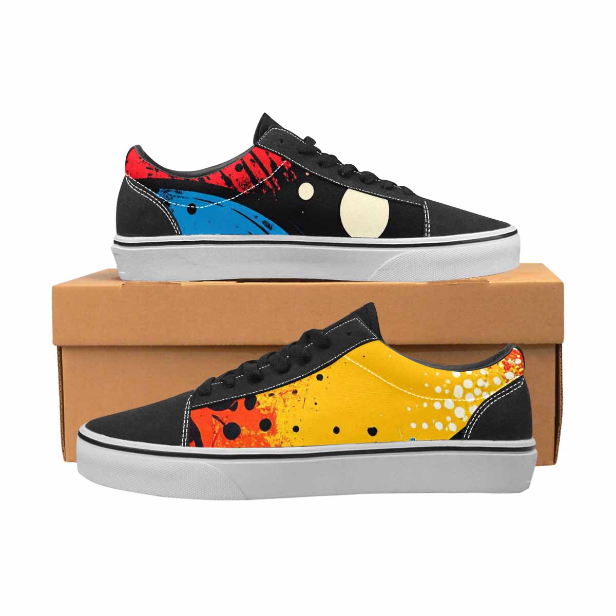 WOMEN'S Comic Book Halftone Canvas Lace-Up Neon Fantasy Custom Shoes