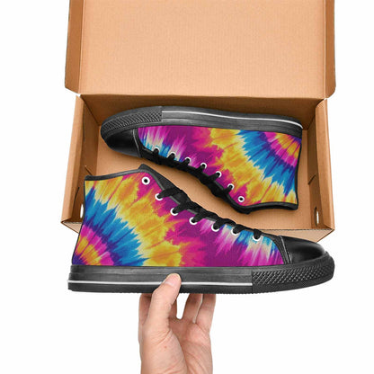 WOMEN'S Tie Dye Spiral High Top Canvas Wallpaper Art Custom Sneakers