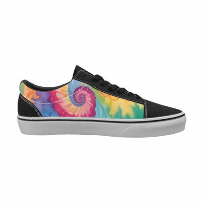 WOMEN'S Tie Dye Swirls Tie Lace-Up Canvas Grunge Custom Shoes