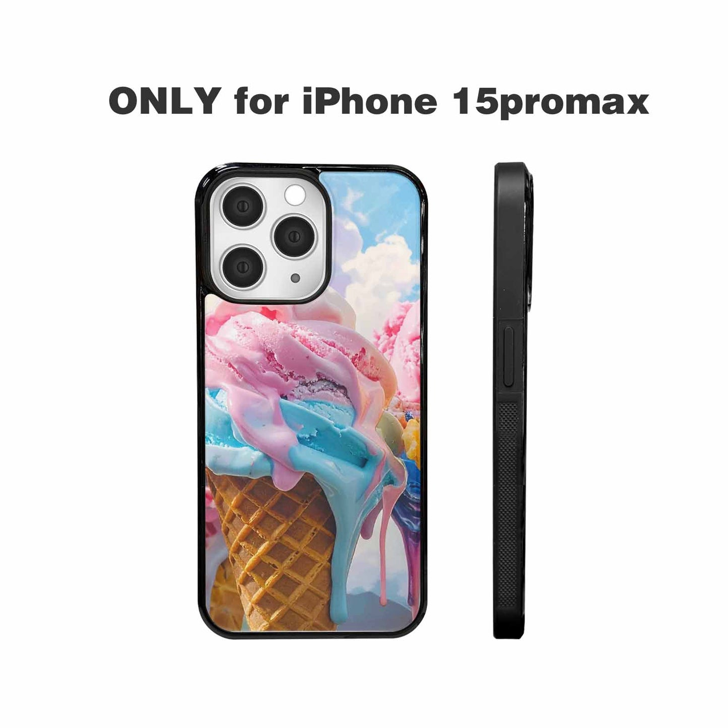 iPhone 15 Pro Max Case — Collage Of Overlapping Waffle Cone Icecream, Custom Art Phone Cover