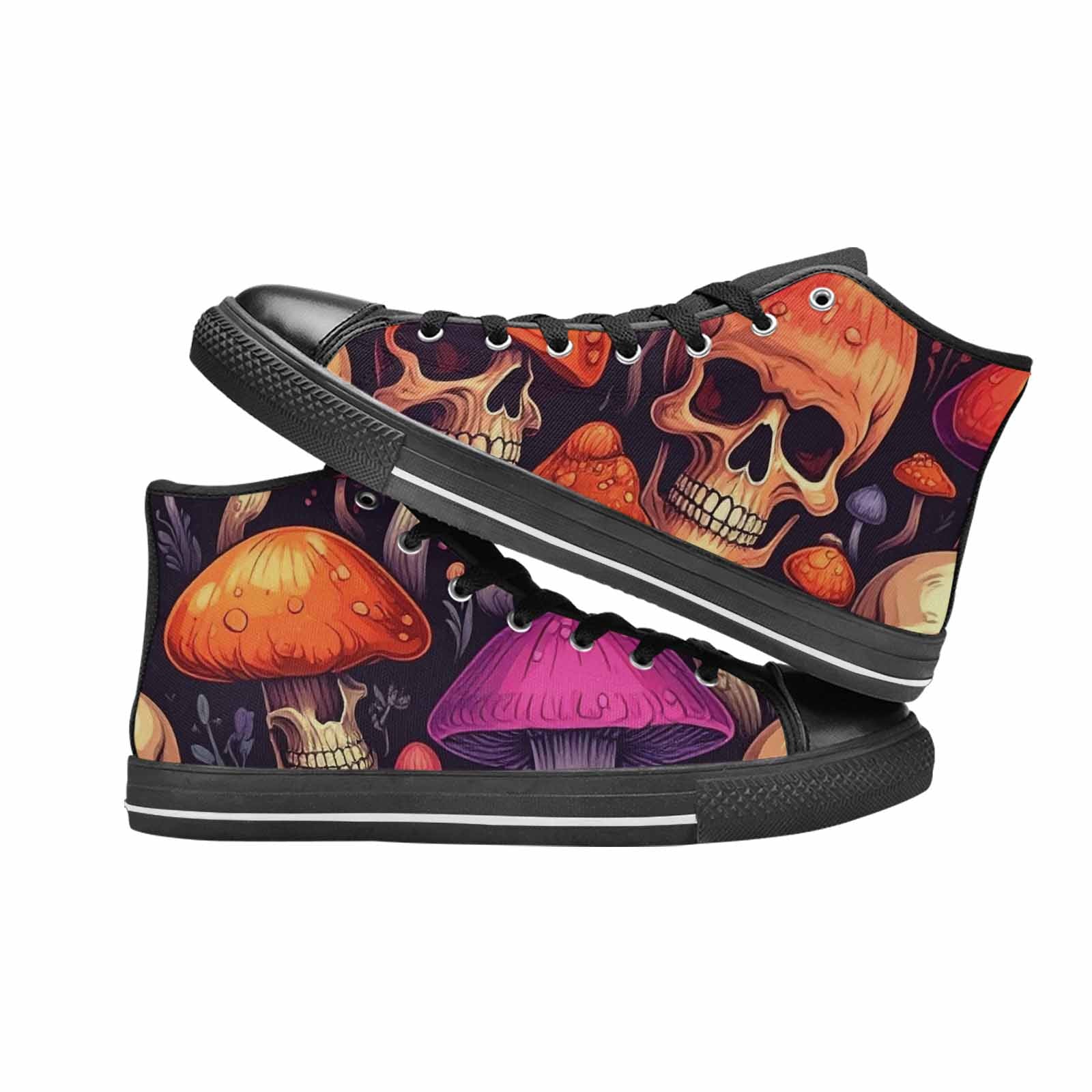 MEN'S Mushroom Skulls High Top Canvas Vivid Sneakers