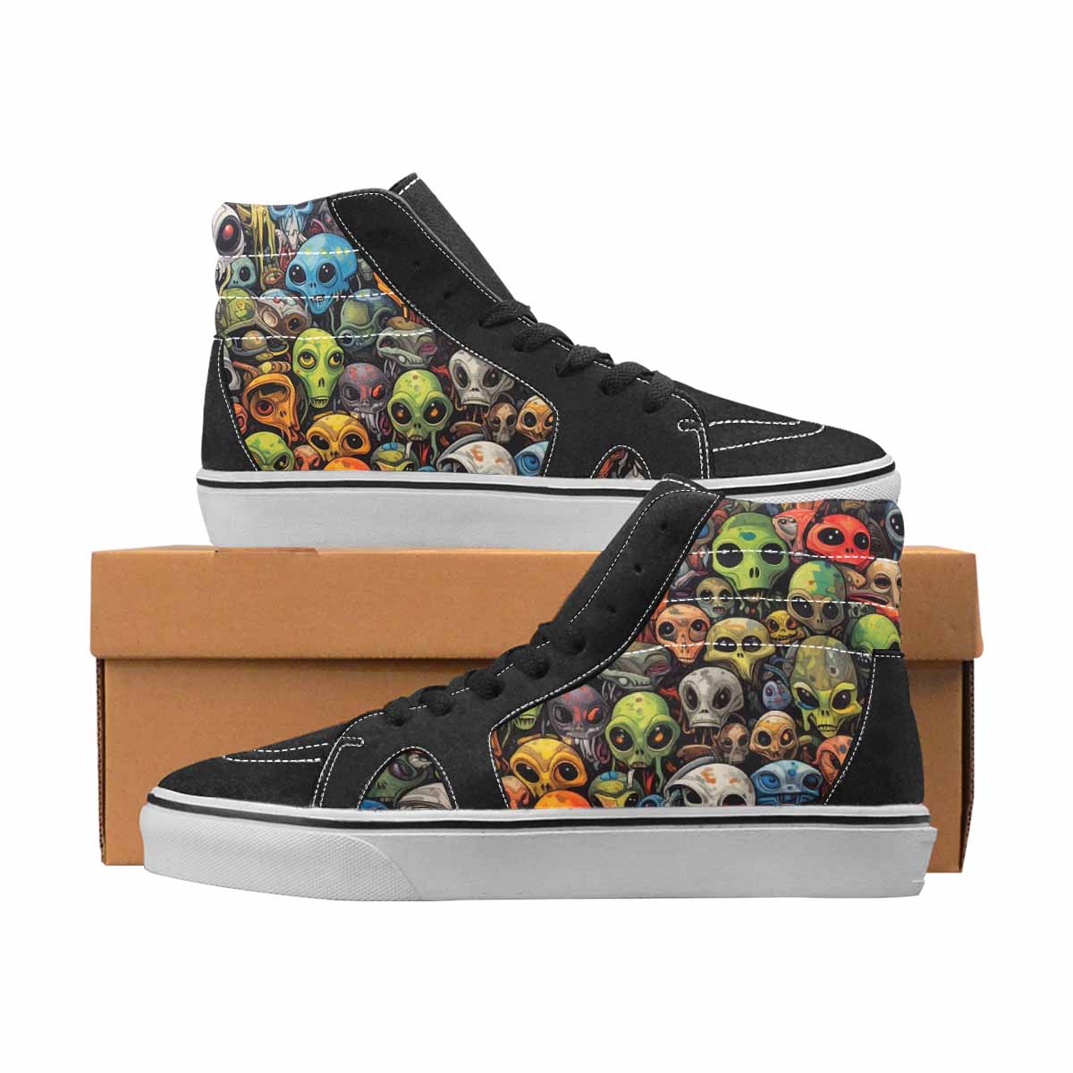 WOMEN'S Camo High Top Canvas Custom Design Wallpaper Art Custom Kicks
