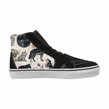 WOMEN'S Wolf Silhouette Moon High Top Canvas Y2K Custom Shoes