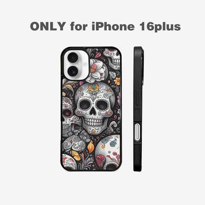 iPhone 16 Plus Case — Greyscale Black And White Dark Black, Custom Phone Case