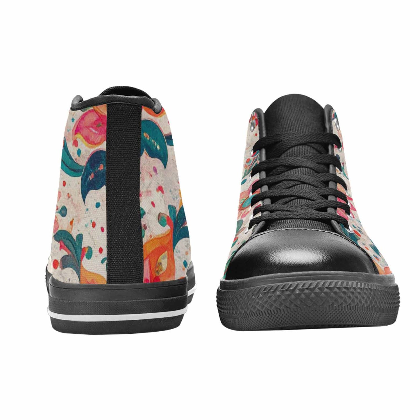 MEN'S Marble Floral High Top Canvas Aesthetic Sneakers