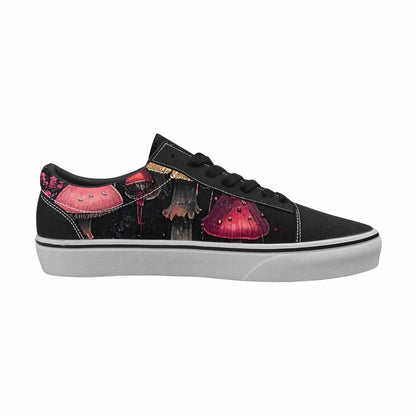 WOMEN'S Rainbow Drip Mushrooms Lace-Up Canvas Wallpaper Art Custom Sneakers