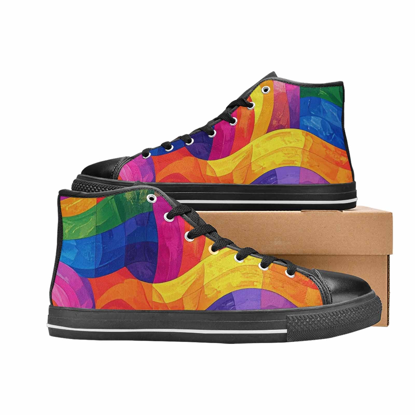 WOMEN'S Rainbow Pride Flag High Top Canvas Aesthetic Custom Shoes