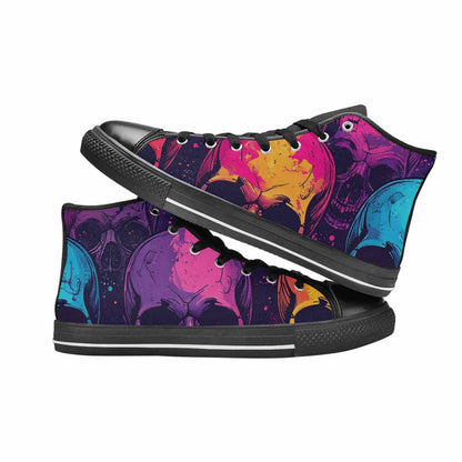 MEN'S Skulls Splatter Comic High Top Canvas Dark Academia Shoes