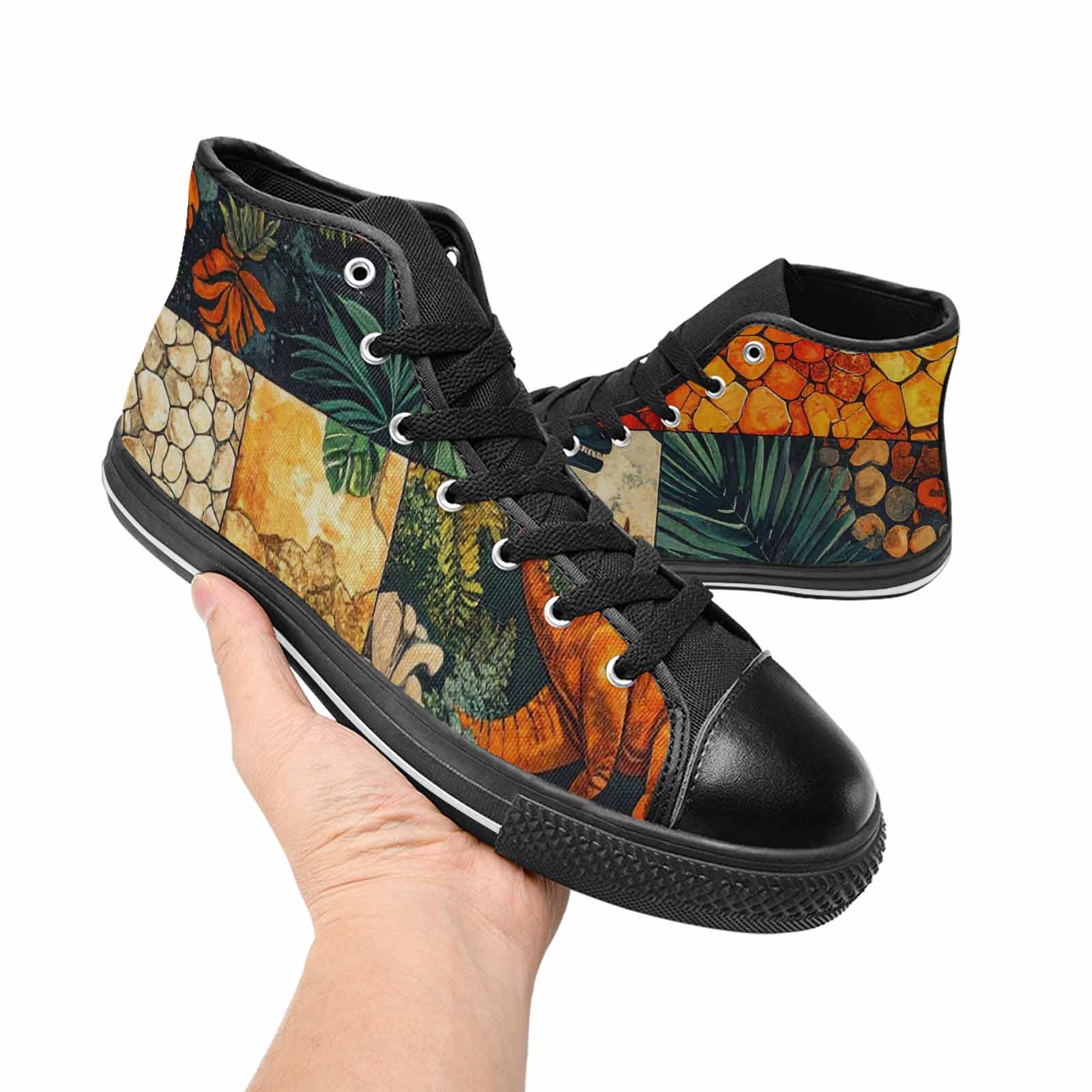 WOMEN'S Dinosaur Silhouette High Top Canvas Dreamcore Shoes