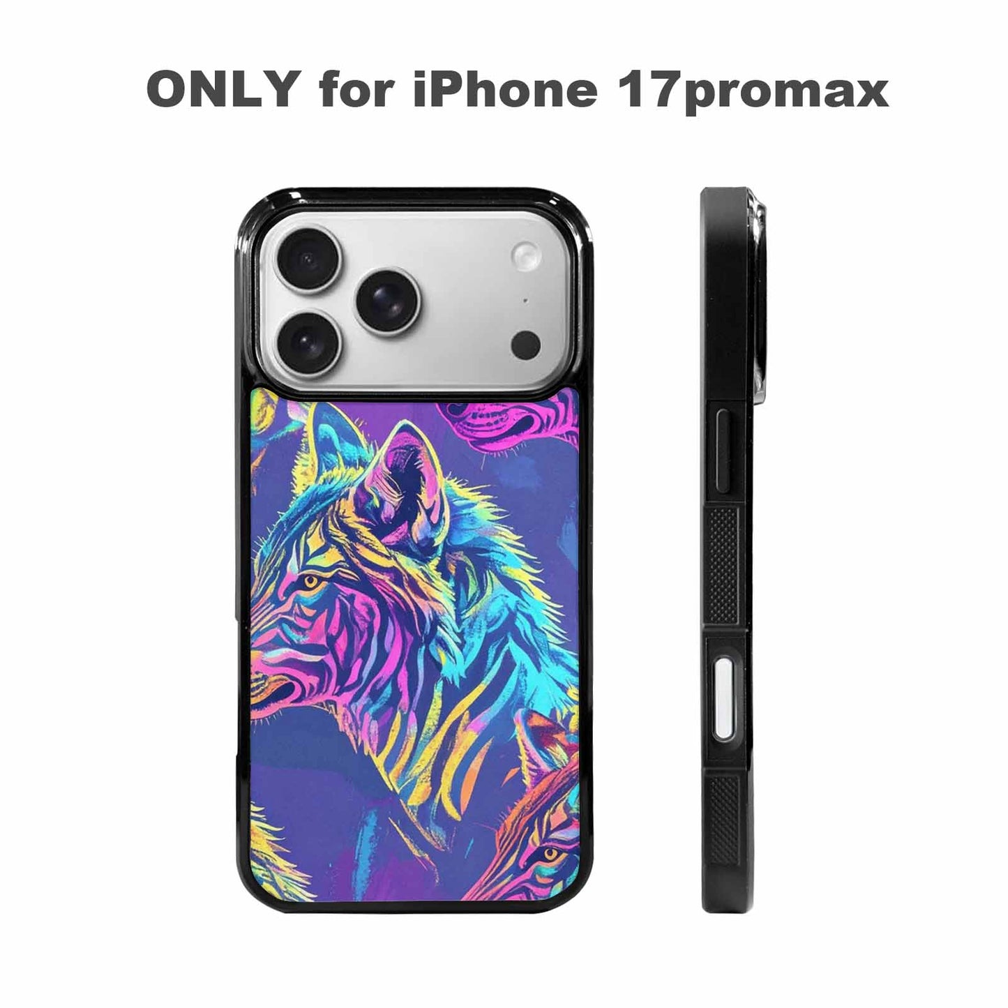 iPhone 17 Pro Max Case — Neon Zebra Print Animal Print, Custom Phone Case