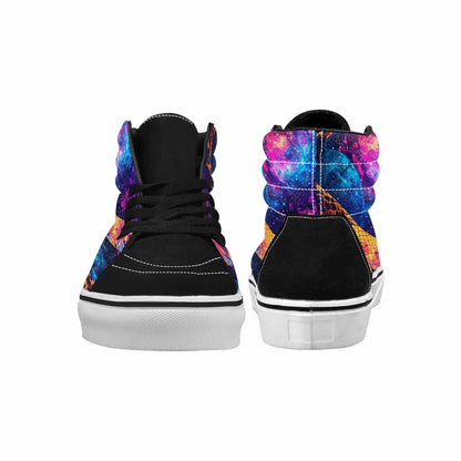 MEN'S Galaxy Snake Print High Top Canvas Vivid Custom Shoes