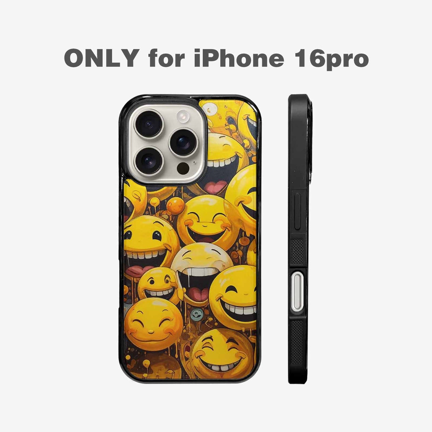 iPhone 16 Pro Case — Melting Moon Smiley Red Splatt Pvn, Custom Art Phone Cover