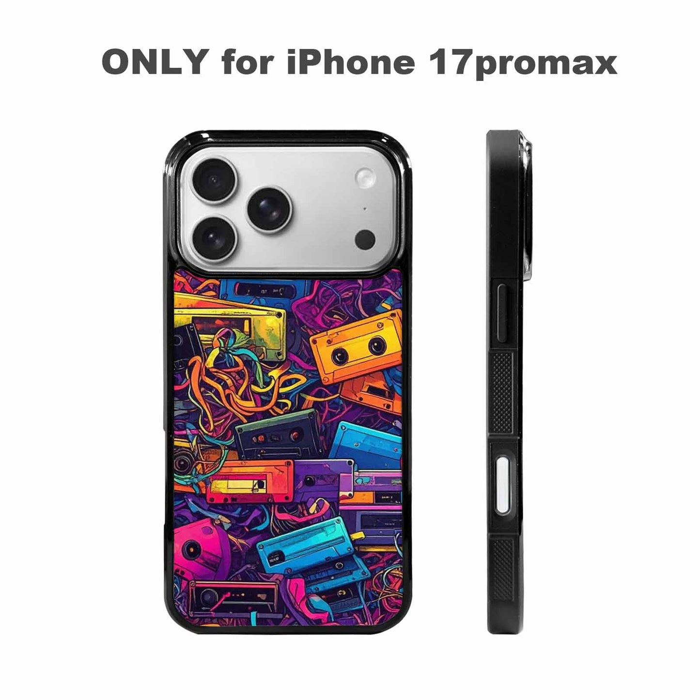 iPhone 17 Pro Max Case — Retro Cassette Tape Pattern Retro Vintage, Customized Protective Case