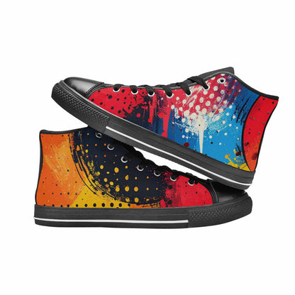 WOMEN'S Comic Book Halftone High Top Canvas Dreamcore Custom Shoes