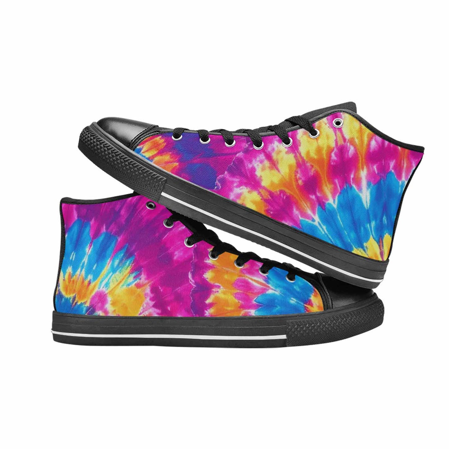 WOMEN'S Tie Dye Spiral High Top Canvas Aesthetic Shoes