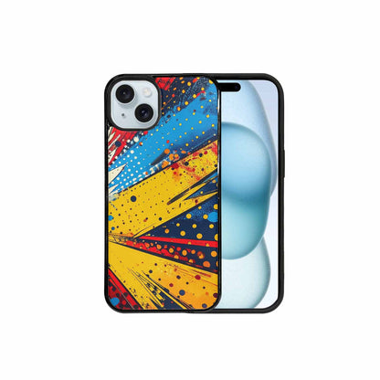 iPhone 15 Plus Case — Comic Halftone Comic Bursts Pattern Hundreds, Unique Phone Case Design