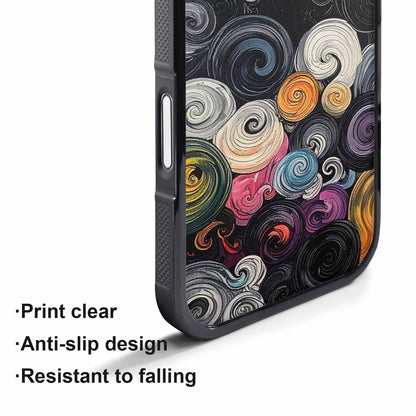 iPhone 17 Pro Case — Tie Dye Swirls Black White Tie, Custom Designed Case Cover