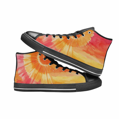 WOMEN'S Tie Dye - High Top Canvas Vibrant Chaos Sneakers