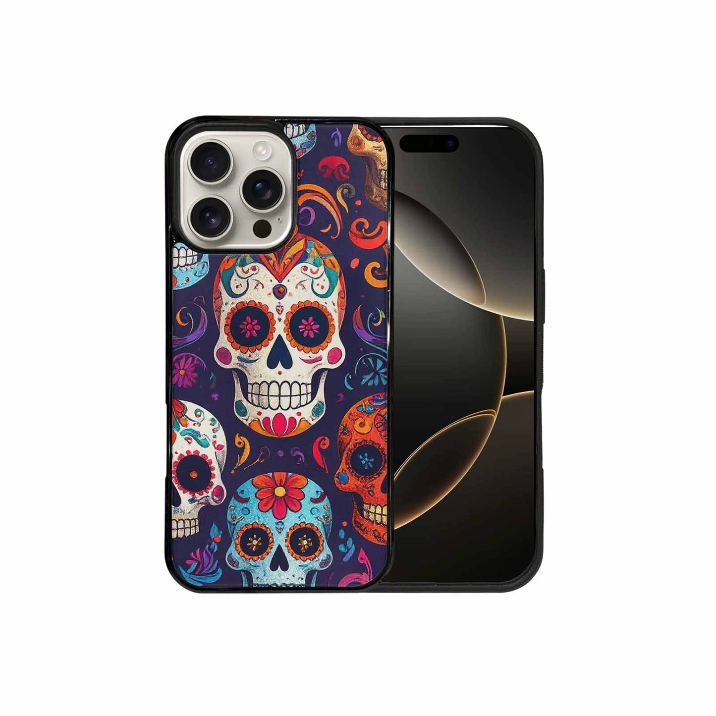 iPhone 16 Pro Max Case — Day Dead Sugar Skull Art 100s, Custom Art Phone Cover