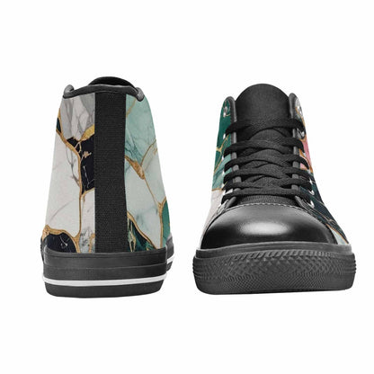 WOMEN'S Marble Stone Texture High Top Canvas Y2K Shoes