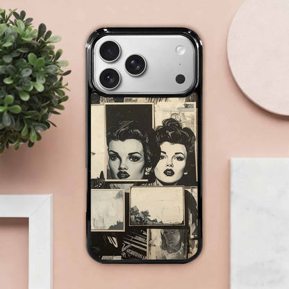 iPhone 17 Pro Max Case — Black And White Solid Retro Vintage, Custom Phone Case