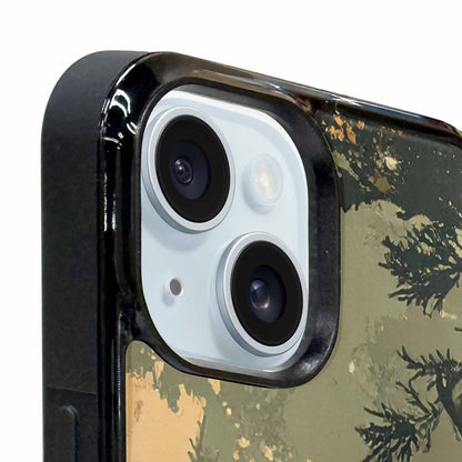 iPhone 15 Plus Case — Hunting Camouflage Pattern With Deer And, Custom Made Phone Cover