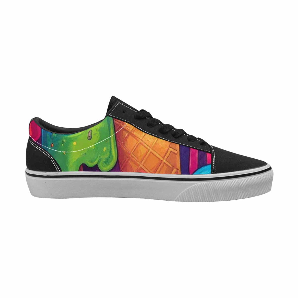 WOMEN'S Melting Ice Cream Monster Lace-Up Canvas Dark Academia Sneakers