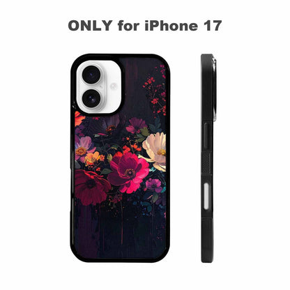iPhone 17 Case — Shadowy Glitch Floral Pattern Floral, Customized Protective Case