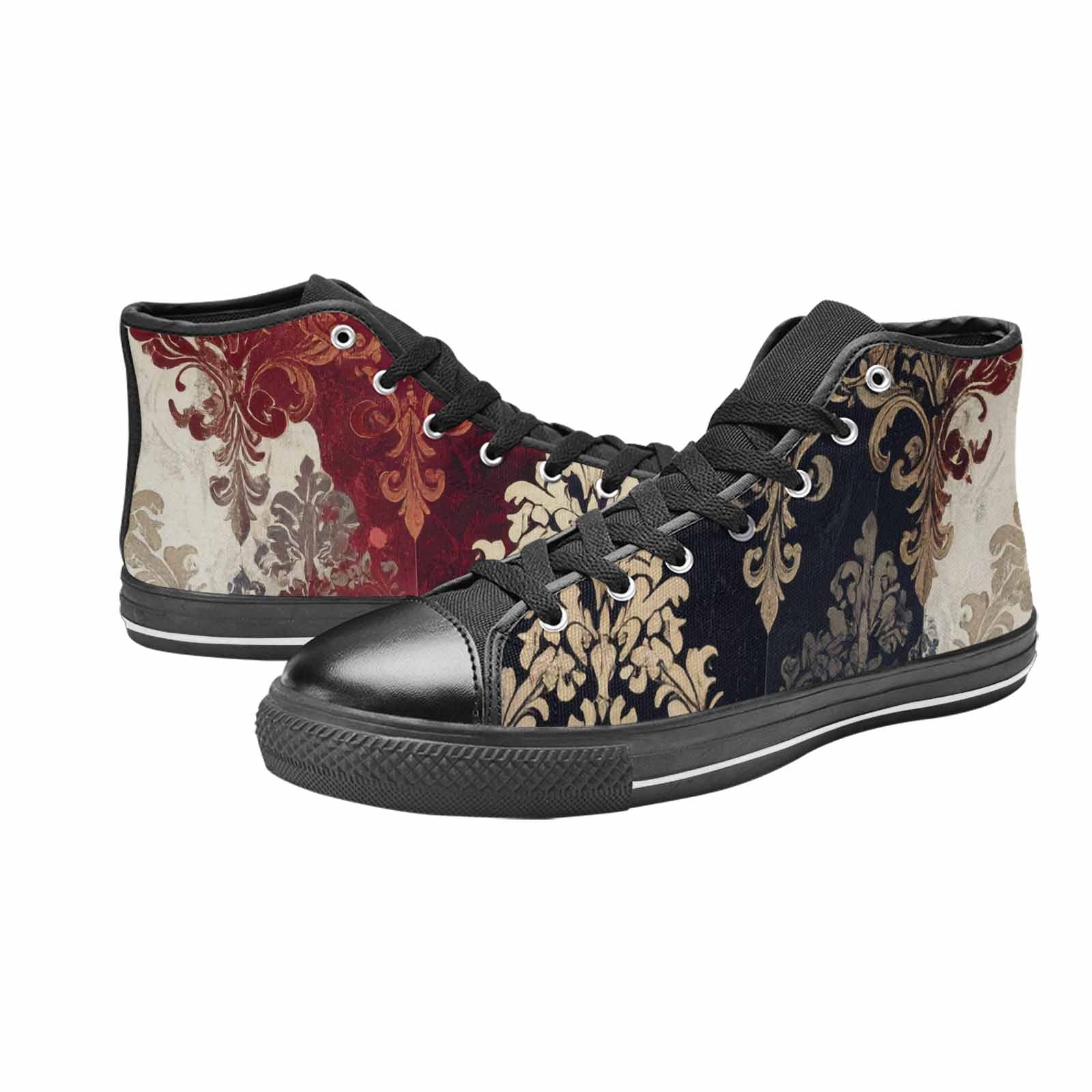 MEN'S Damask Ornamental Wallpaper High Top Canvas Dark Academia Sneakers