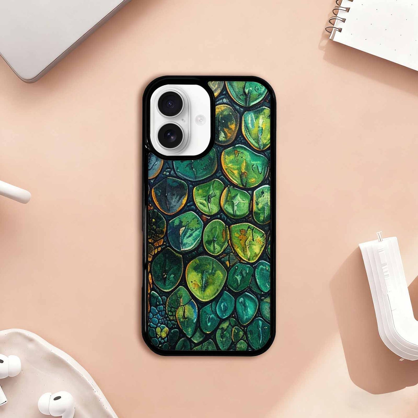 iPhone 17 Case — Small Snake Skin Reptile Original Art, Custom Designed Case Cover