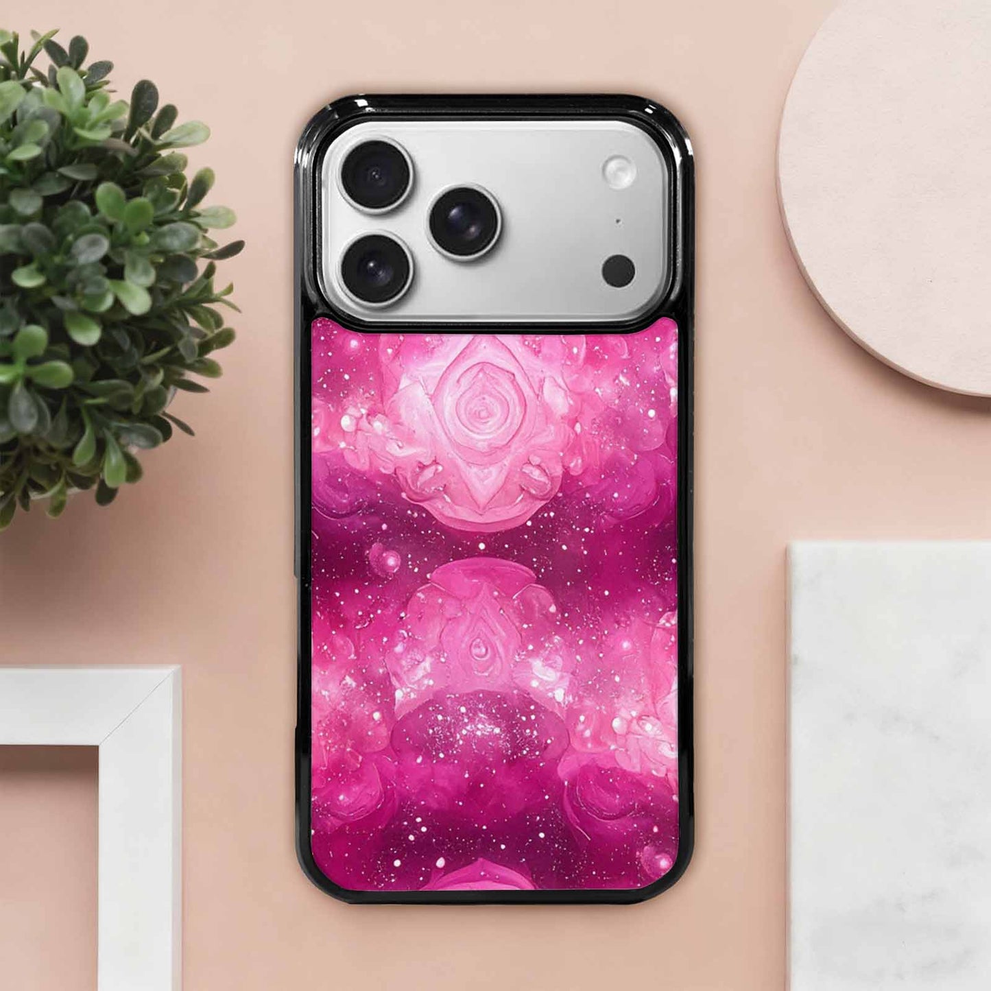 iPhone 17 Pro Max Case — Galaxy Art Pink Aurora Galaxy Space, Custom Printed Phone Case