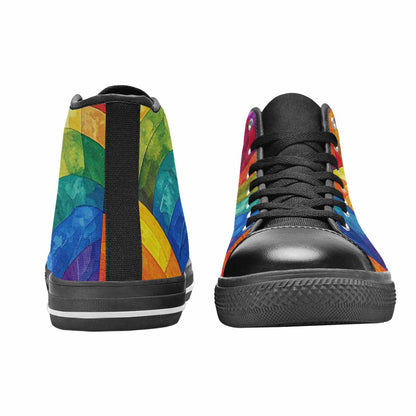 MEN'S Rainbow Pride Flag High Top Canvas Y2K Sneakers